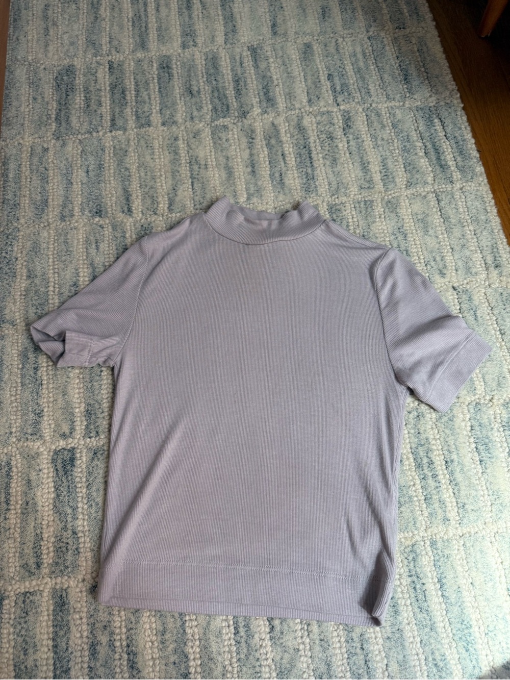 Aritzia Gonzalo Hip T-Shirt Lilac Short Sleeve Mock Neck Top